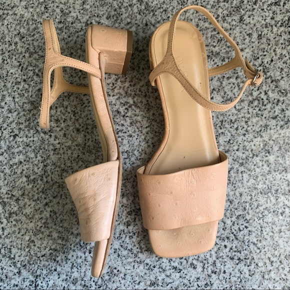 By Far Ines Ostrich Leather Sandals Size 6 - Picture 4 of 11